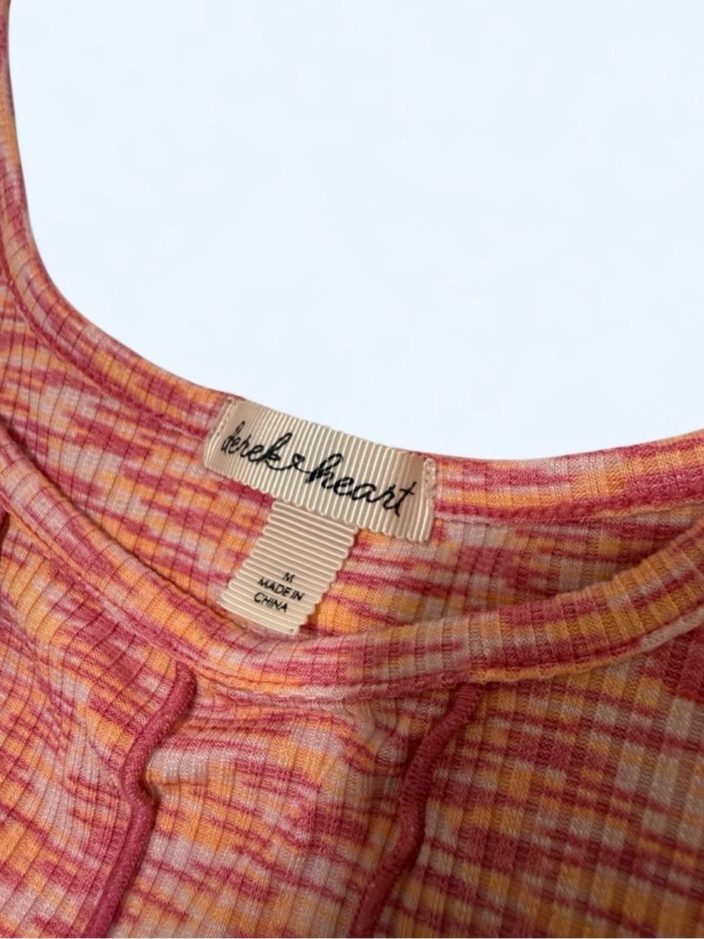 Multicolor Pink Orange Ribbed Tank - Picture 3 of 4